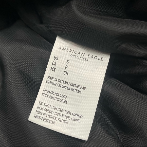 American Eagle Retro Color Block Puffer Jacket In Pink/Blue/Black Size Small - Picture 8 of 9